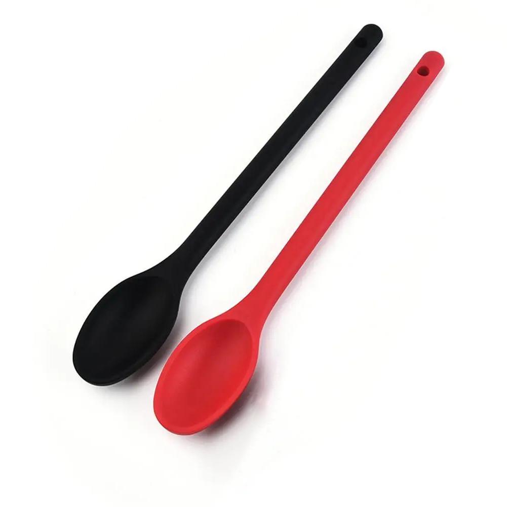 WIKHOSTAR Silicone Mixing Spoon Non-stick Cooking Spoon Kicthen Spoon Baking Spoon for Salad Stirring Mixing and Serving