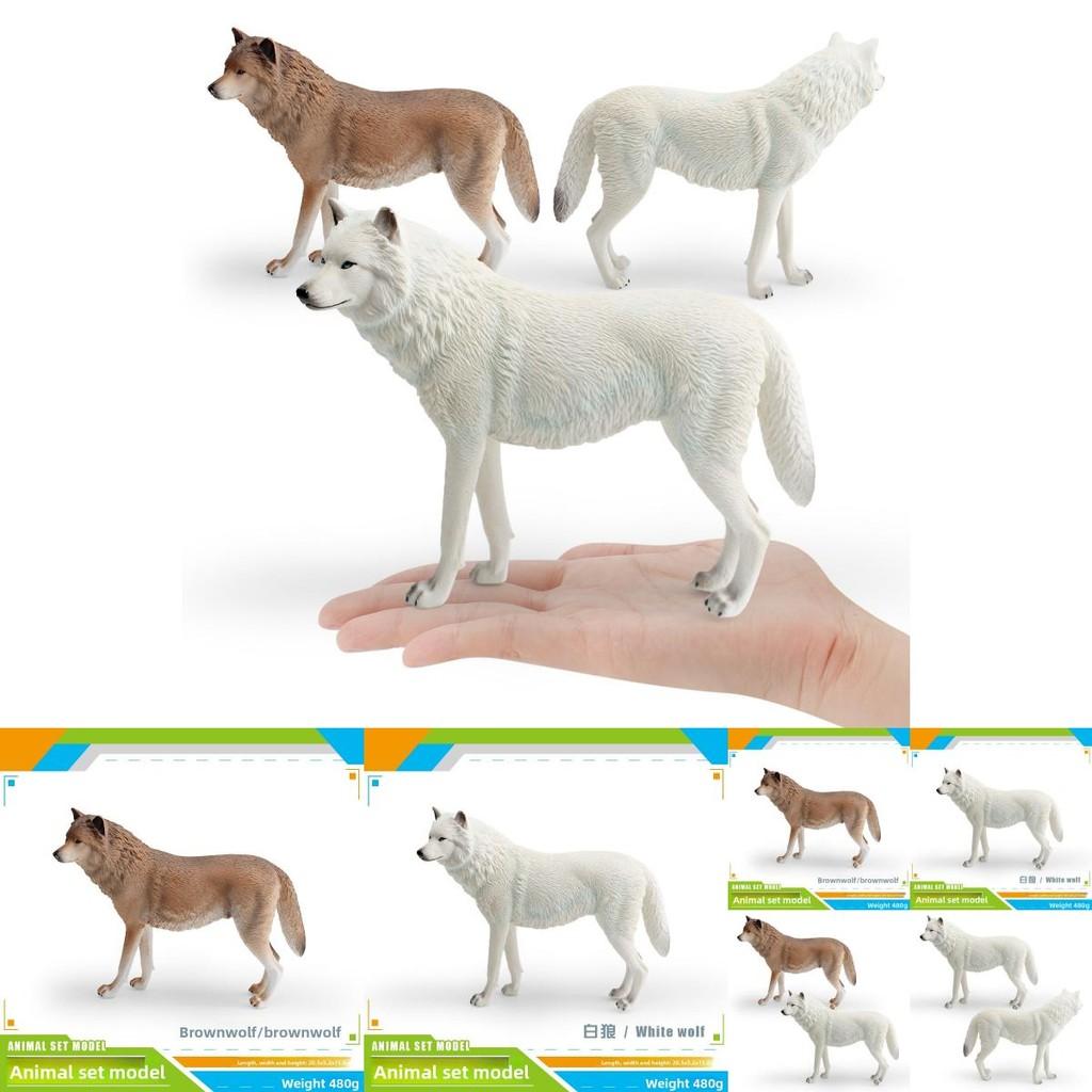 Реалистичная фигурка волка из лесной дикой природы, модель животного из ПВХ для детей, дошкольное образование