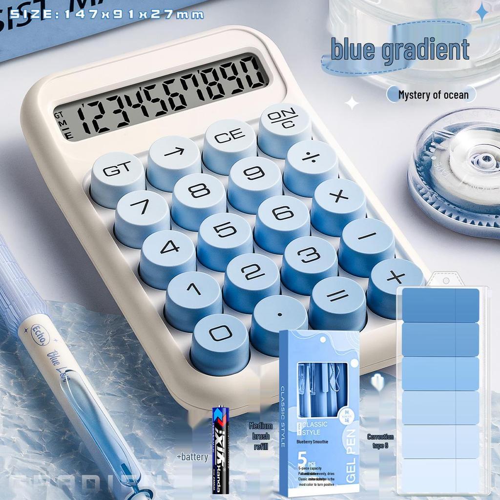 Gradient Goddess Multifunctional Office & Exam Calculator with Flexible Keyboard