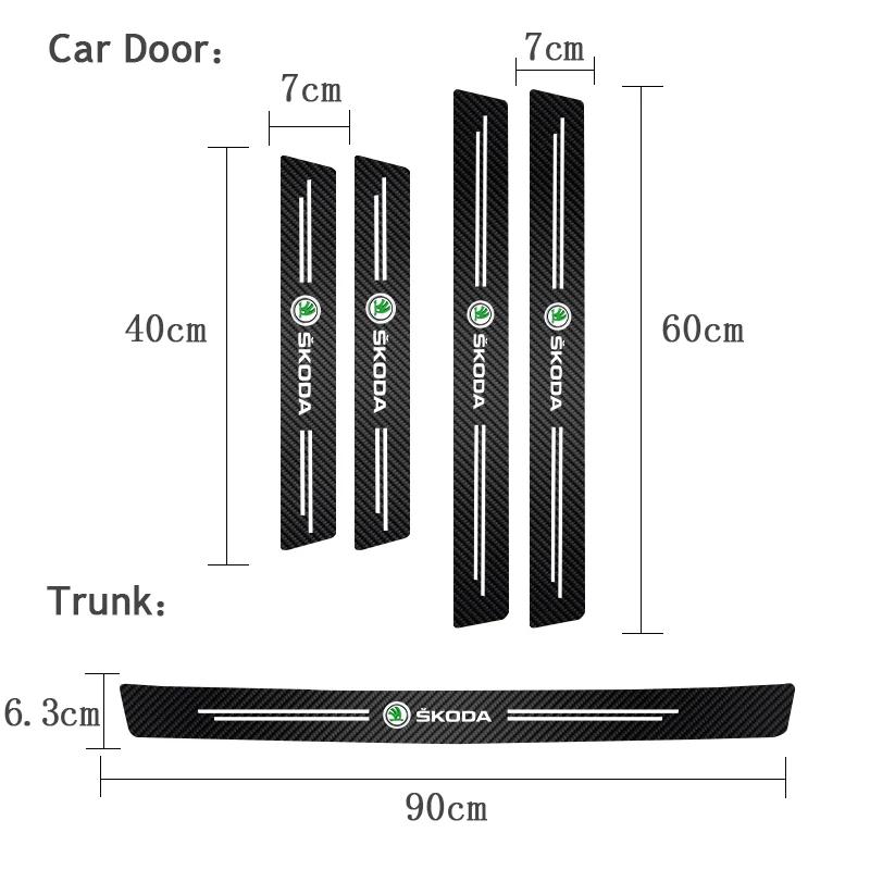 NADH5 5Pcs Car Emblem Threshold Door Sill Protector Anti Scratch For Skoda Octavia Kodiaq Fabia Superb Yeti Rapid Kamiq Karoq Derivat
