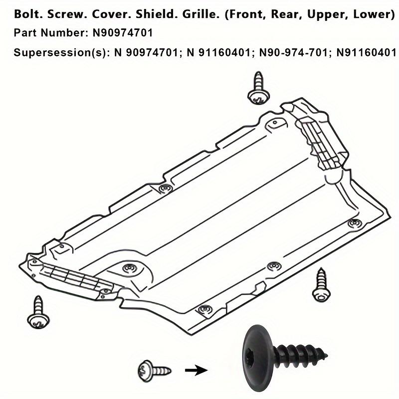 10 Pcs Engine Cover Undertray Splashguard Wheel Arch Torx Screw Retainer Fastener Clips Bolt Universal For VW