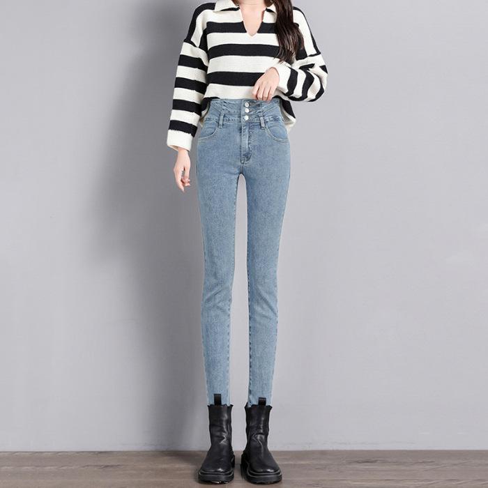 Женские черные облегающие джинсовые брюки с высокой талией, утягивающими швами и приподнятыми бедрами