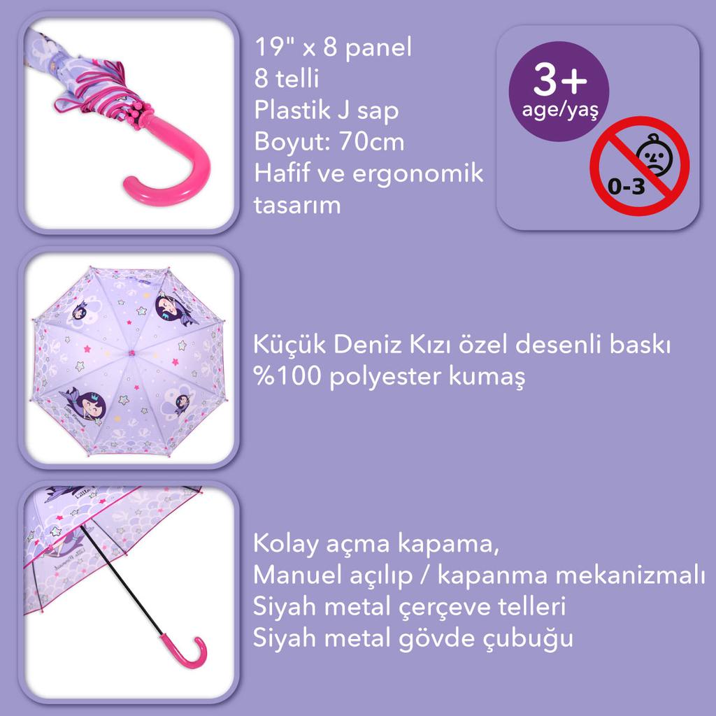 Milk&Moo Little Mermaid Umbrella for Children