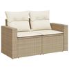 VidaXL Canapé de jardin avec coussins 2 places beige résine tressée 366060