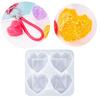 DIY Crystal Keychain Silicone Mold with Hole Jewelry Heart Epoxy Resin Crafting Molds for Valentines Holiday Festival