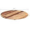 Round Solid Wood Table Top 50 Cm - VIDAXL - Varnished - Brown