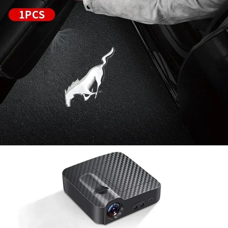 Car Sticker Hot For Ford 1/2Pcs LED Logo Projector Car Door Welcome Open Light for Ford Mustang 2005 2010 2015 218 GT Mujer Elea