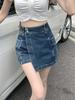 Летние американские шорты больших размеров женские с высокой талией джинсовая юбка модный дизайн Sense брюки юбка