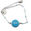 [R0084] - Silver Blue 'Ancre Marine' Steel Designer Bracelet - 13 Mm