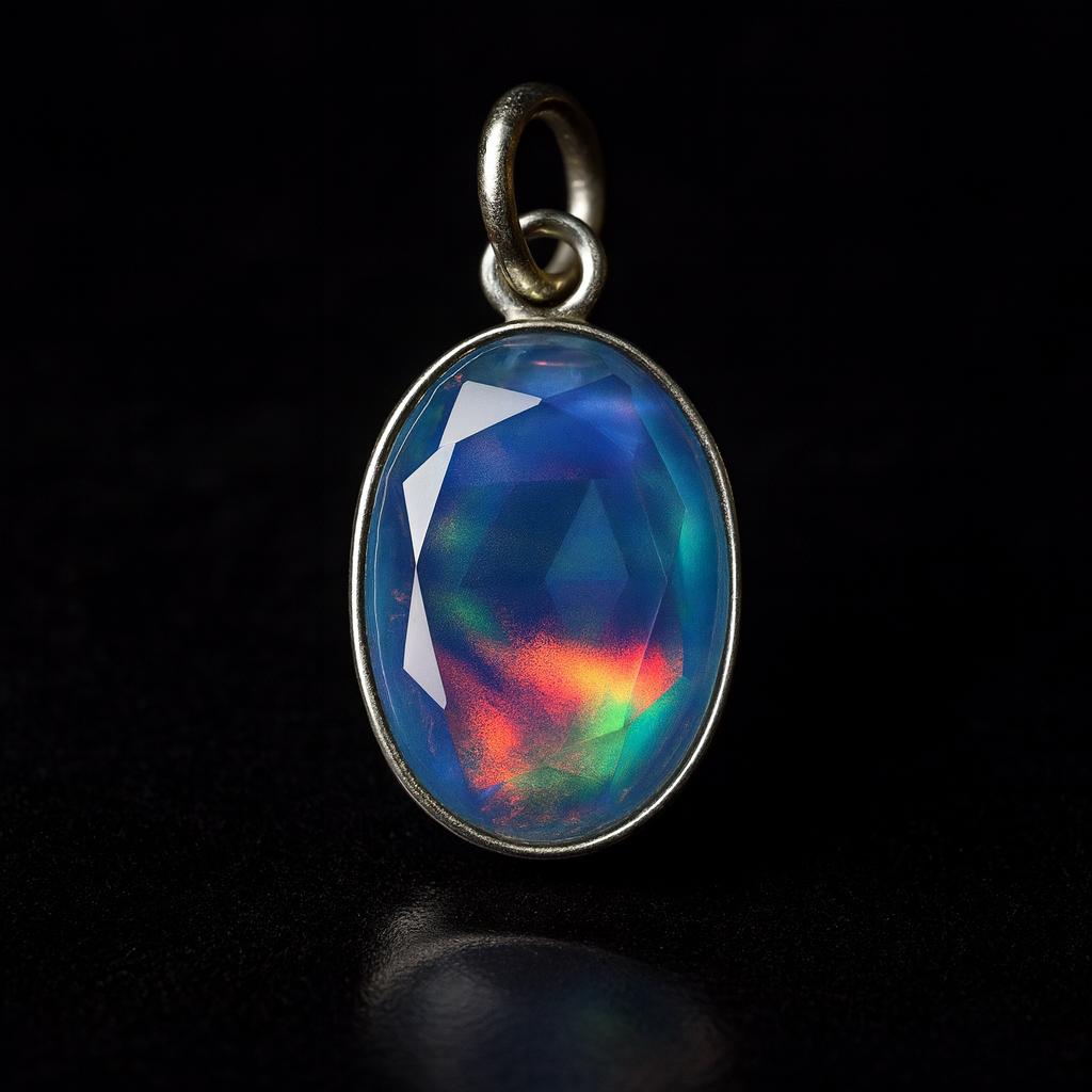 17.90 Ct Natural Opal 925 Sterling Silver Oval Cut Gemstone Pendant CERTIFIED