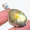 Labradorite Gemstone 925 Solid Sterling Silver Jewelry Pendant 1.77" SU-10283
