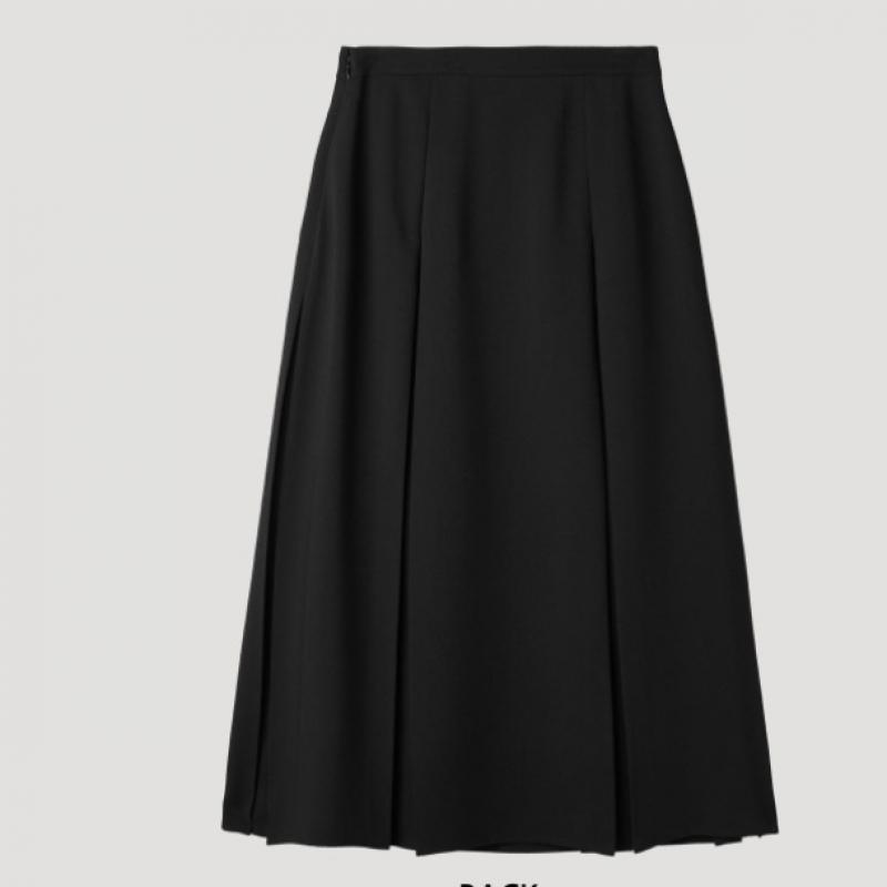 She Smiss Pleated Slit Long Skirt Swwskp11030 Bk
