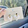 White Enamel Heart Pendants Women Hanging Earrings Gold Metal Top Dangle Earrings Temperamental Heavy Love Heart Decor