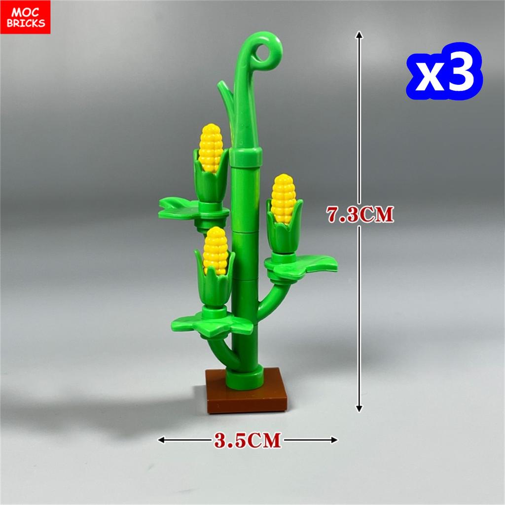 MOC Bricks Corn Crop Sheep Goat Vegetable Food Plant Building Blocks Accessories Village Farm Scene Toy Friends Children's Toys