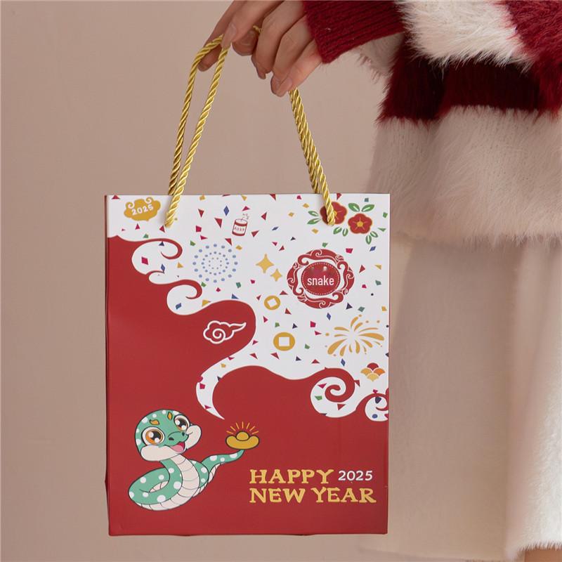 «Лунный Новый год 2025 года, красные носки со знаком зодиака «Змея» — унисекс, хлопковые, средней длины, для осени/зимы, подарочная коробка на удачу»