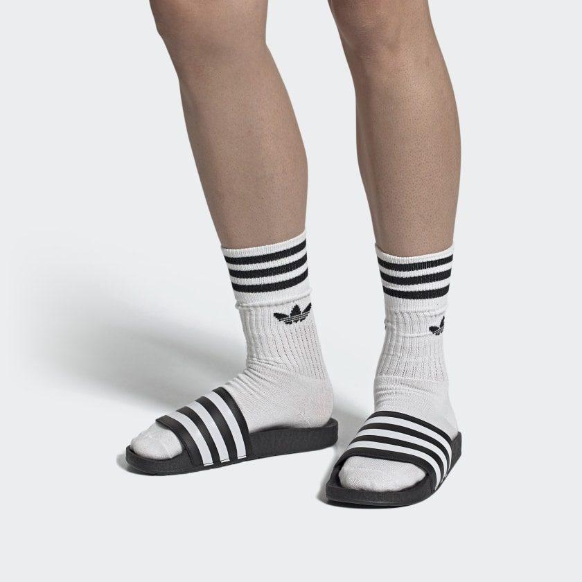 adidas Шлепанцы Adilette Boost 'Core Black White' FU9884