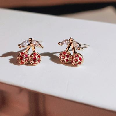 Корейская версия Маленькая Серьга Вишня Модные Серьги Для Пирсинга Ушей Темперамент Простые Маленькие Крутые Женские Серьги