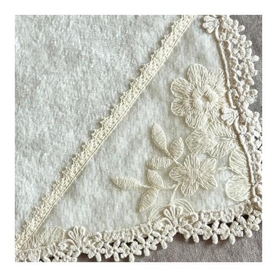 Полотенце для рук Vivienne 30x30 см Слоновая кость Хлопок Серия Bijou Кружевная вышивка