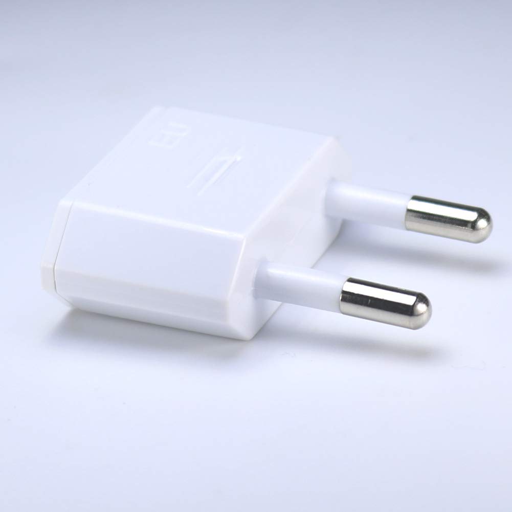 Lingzaling Europe Outlet Conversion Adapter for Overseas Travel Power Conversion Plug C Type Set of 2 (White)
