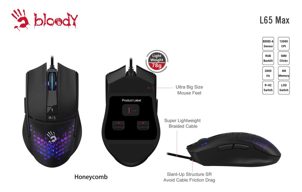 Мышь A4TECH BLOODY L65 MAX RGB Naraka