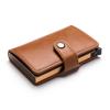 Blocking Credit Card Holder Stainless Steel NFC Anti Scan Business Wallet Genuine PU Leather Purse Money Bag For Men Women