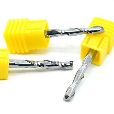 Двухзаходная концевая фреза по дереву 1/8"(3.175mm) Спиральное фрезерование по дереву с хвостовиком HRC45 2.0-3.175мм Твердосплавные спиральные фрезы для многослойной платы