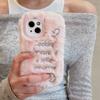 Чехол для iPhone 15 с кошачьими ушками, пушистый, зимний, из ТПУ, с вышивкой