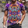 Summer New Summer 3D Abstract Print Short Sleeve T-shirt Oversized Men's Casual Creativity T-shirt Loose Top Casua