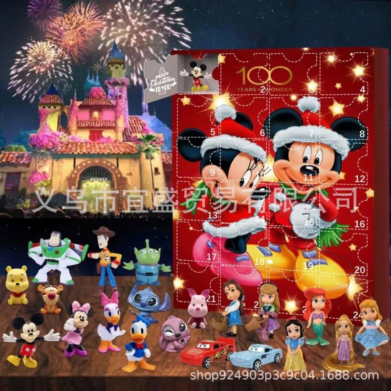 Mickey Mouse Minnie Christmas Advent Calendar Toy Juguetes Stitch Advent Figure Toy For Children Navidad Surprise Christmas Gift