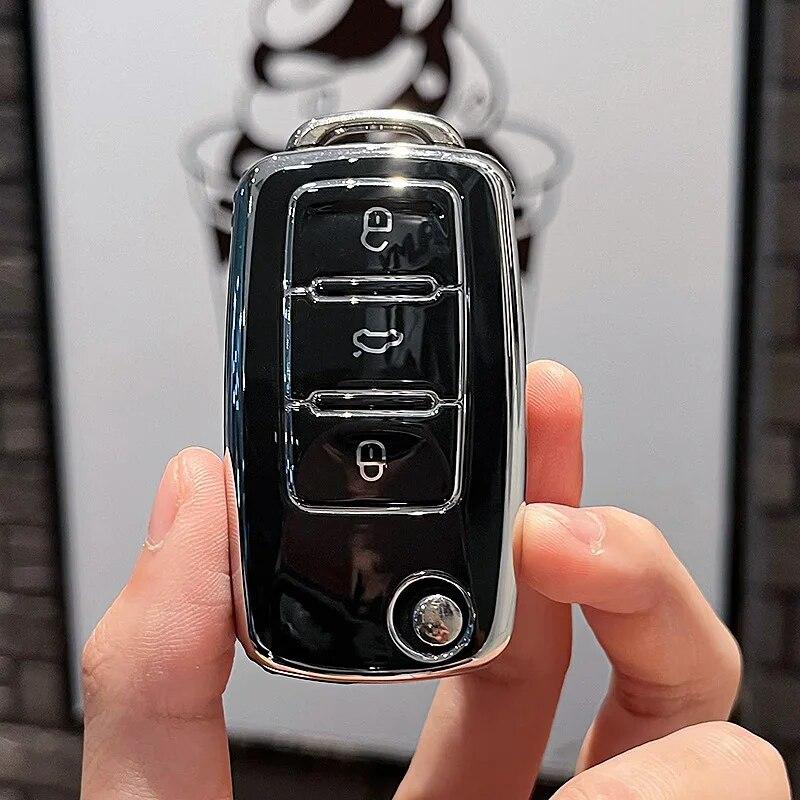 Чехол из ТПУ с 2 3 кнопками для VW Volkswagen MK4 Bora Golf 4 5 6 Jetta Passat Polo Bora Touran Skoda Seat, чехол для ключей от машины