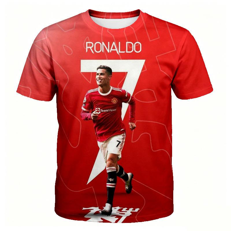 Футболка с коротким рукавом для мальчика, футбольная звезда C Luo CR7, 3-13 лет, дети Нет. 7 Летний спортивный дышащий топ с принтом из джерси