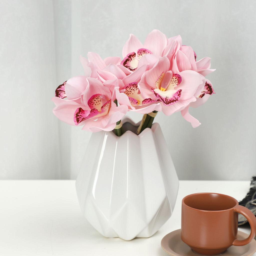 Moisturizing Cymbidium Bundle Home Interior Decoration Ornament Fake Flower Bonsai Feel Phalaenopsis