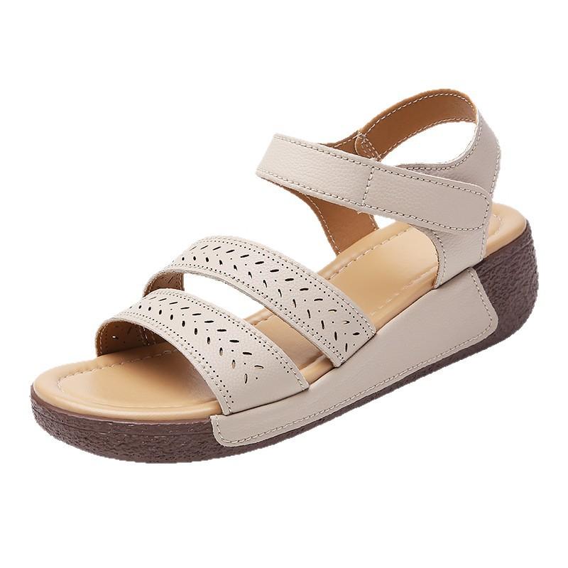 Нет. Кожаные большие сандалии для женщин, модные сандалии на толстой подошве с нескользящей подошвой для женщин