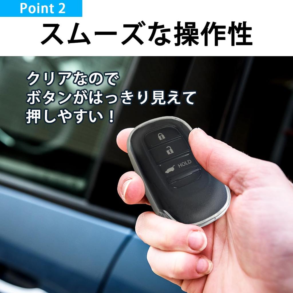 MKMC Key Case Cover, TPU Material, Honda New Model Nbox JF5, Step Wagon, Vezel, Odyssey, Freed, Wrv Zrv, Clear