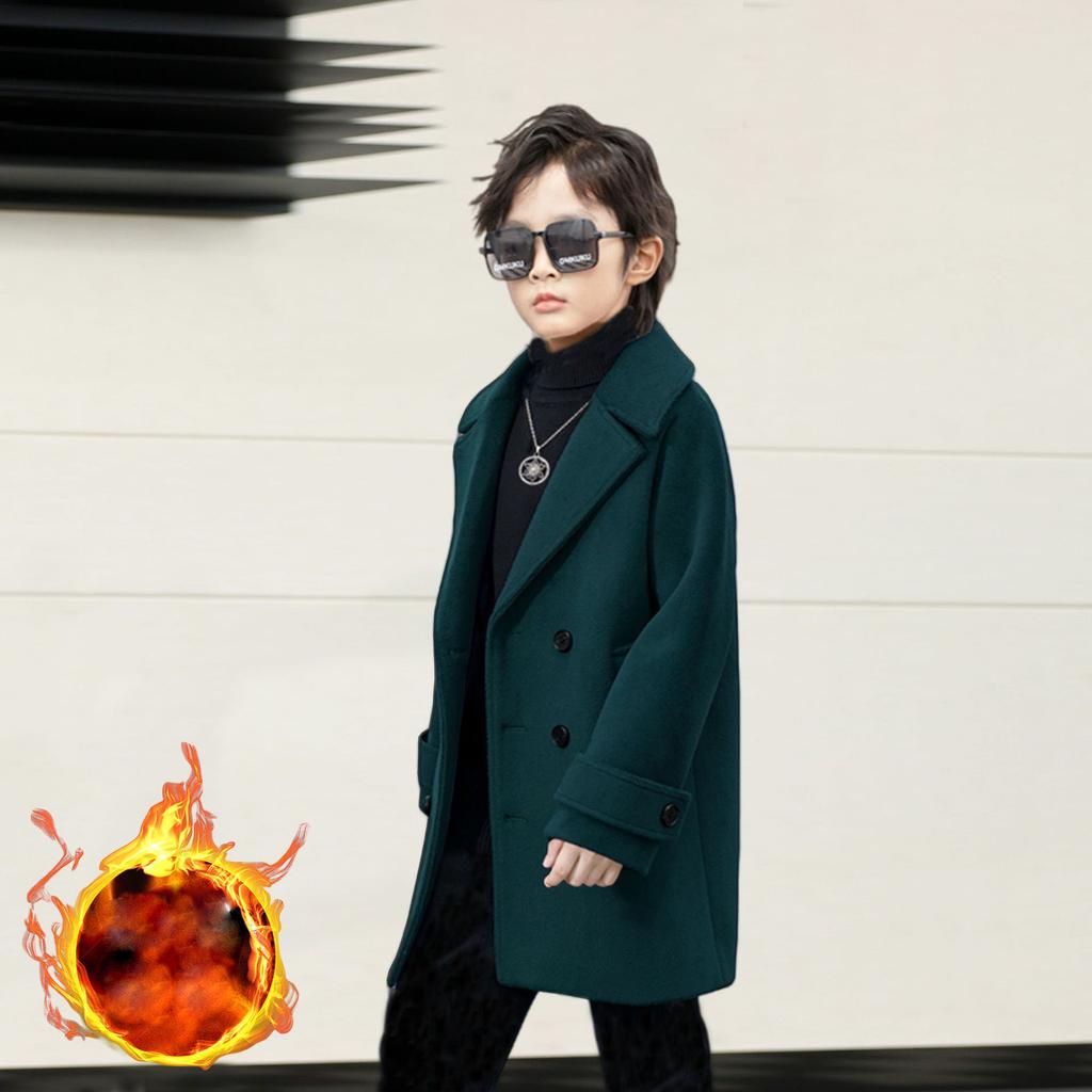 Осенне-зимнее детское пальто для мальчиков, двубортная ветрозащитная длинная куртка для отдыха на природе, детское праздничное пальто