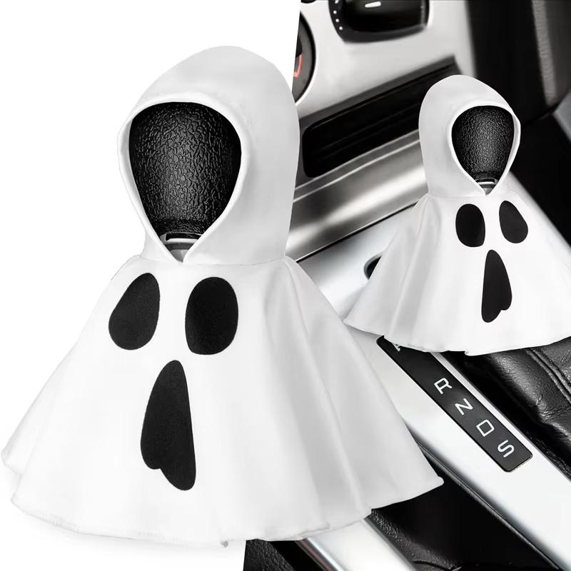 Halloween Car Gear Shift Mini Ghost Hoodie Decoration Fits Manual Transmission Car Car Shift Lever Automobile Interior Decor