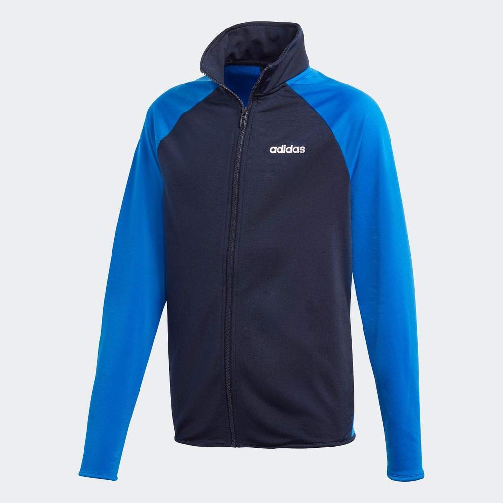 Adidas B ESSENTIALS Трикотажная тренировочная куртка и брюки Размер 150 Легенда Спортивный костюм, Джерси, Комплект, (145-155 см), FTN26, Чернила/Синий