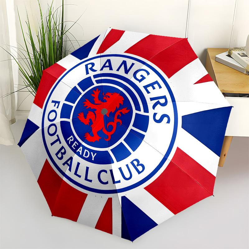 Rangers Football Club, Lion Crest Automatic Opening and Closing, 8 rib Structure Portable Umbrella, Suitable for Men and Women in All Season