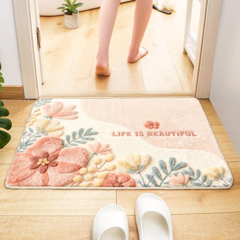 Imitation cashmere bathroom floor mat toilet toilet toilet door absorbent foot mat household quick-drying carpet