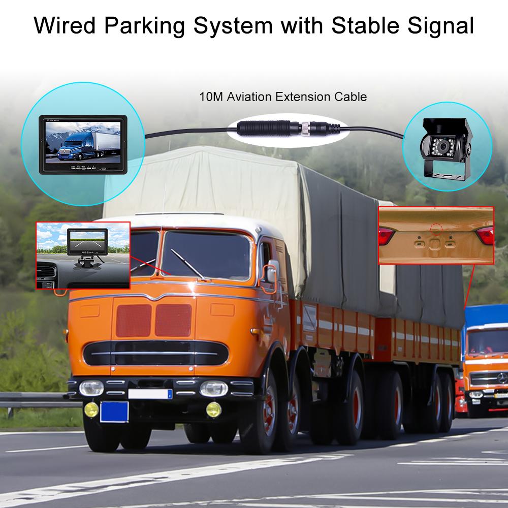 Podofo 12 В/24 В, беспроводная 18 ИК-камер резервного копирования, система помощи при парковке, ночное видение + 7-дюймовый монитор для прицепа-фургона с кабелем длиной 32 фута