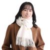 Miel Cashmere Scarf Stole for 60cm Cashmere Stole for White [Moonbat] 100% Women, Washable, Large, Thick, Plain, Wide, Warm, Winter, Fluffy, Gift,