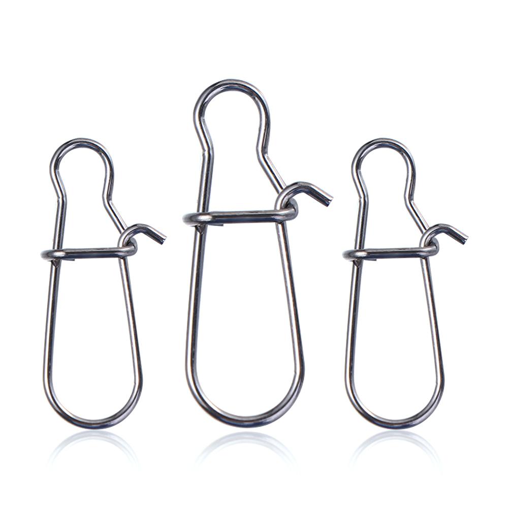 Steel For Lures Lock Snap Connector Swivel Lure Connector Fishing Snaps Clips Swivel Connector