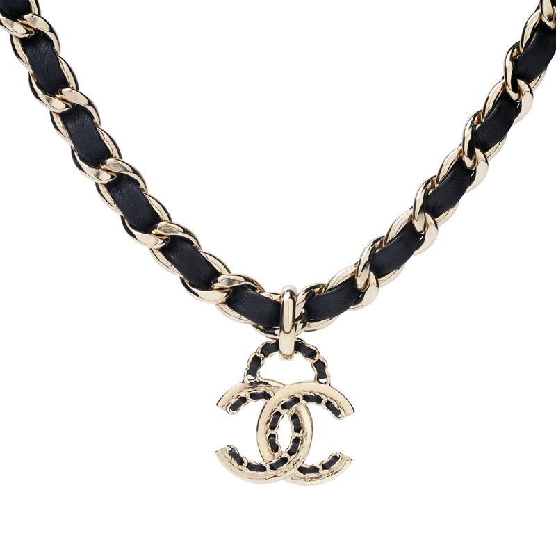 Chanel Ожерелье-чокер с подвеской в форме двойной буквы C Логотип логотип металлическое ожерелье женское золотое