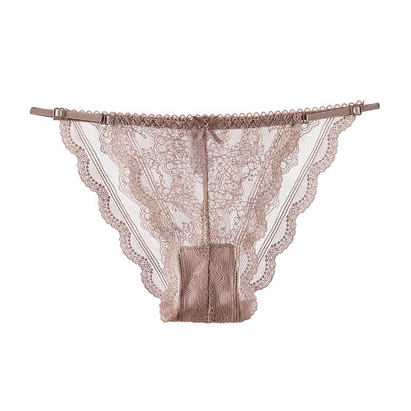 Sexy Thin Strap Lace Ultra-Thin Seamless Low Waist Breathable Women's Briefs