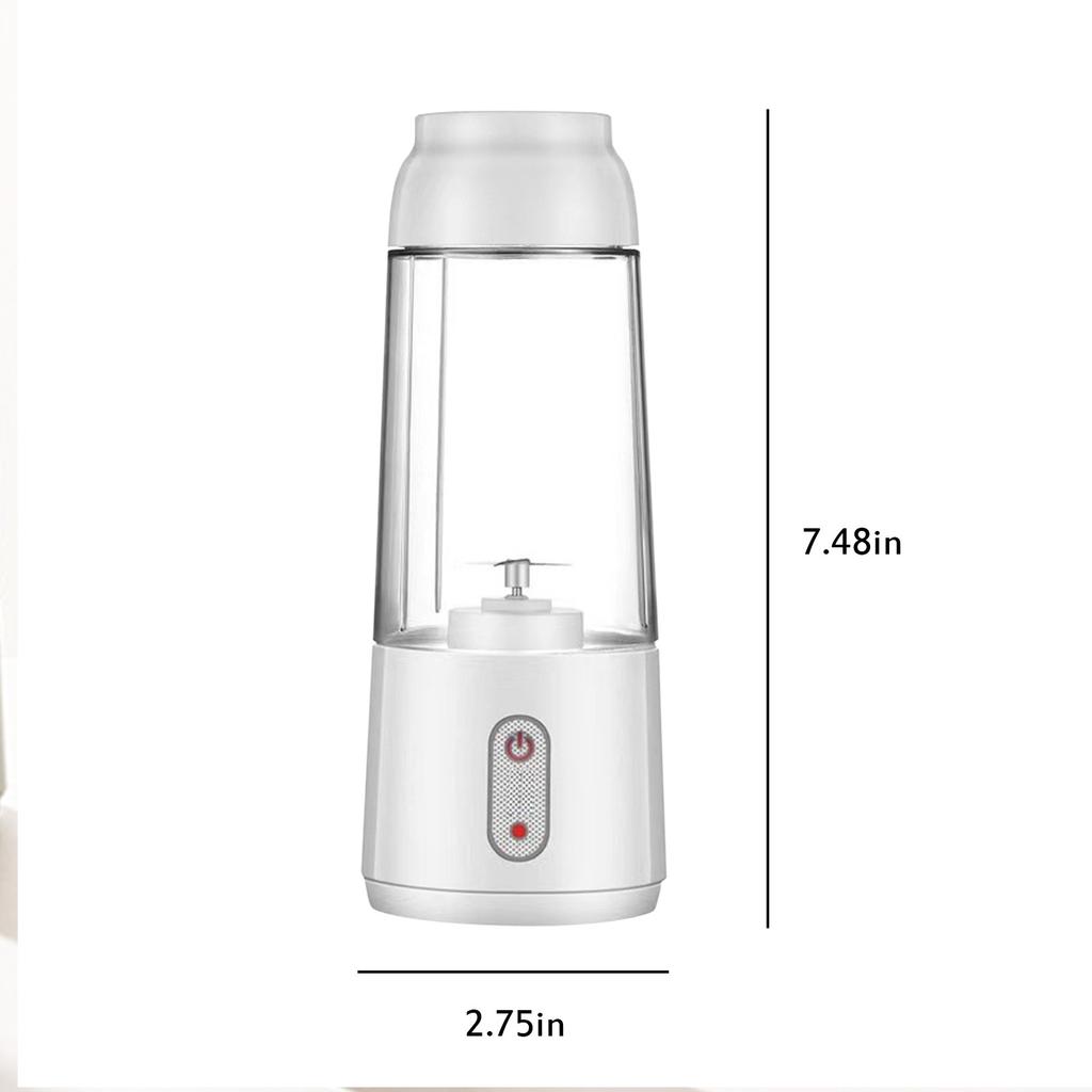 Портативная соковыжималка с аккумулятором USB, соковыжималка индивидуального размера для коктейлей и смузи, четыре лезвия, мощная режущая способность, мини-чашка соковыжималки для занятий спортом
