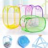 Folding Laundry Hamper Cartoon Pop Up Basket Open Mesh Laundry Dirty Sorting Basket Kids Toys Sundrie Home Storage Box Pouch