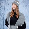 Winter Hat Scarf Gloves Three-piece Set Ear Protective Hat Coldproof Warm Knitted Wool Hat For Women
