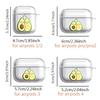 Зеленый чехол-авокадо для Airpods Pro 3 4 Pro3 Pro2 2 1 Прозрачные чехлы-заглушки для наушников
