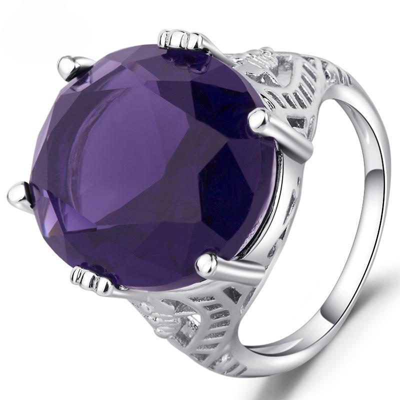 POMOiii Кольцо с фиолетовым аметистом и цирконием для Wemon, высокое качество, блестящий кубический цирконий, изящные женские нежные аксессуары