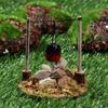 Playing House Fairy Garden Decor Villa Scene Model Dollhouse Bonfire Miniatures Campfire
